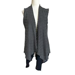 Dana Buchman Black/White Sleeveless Cardigan Top Women's Size Small | 26-10